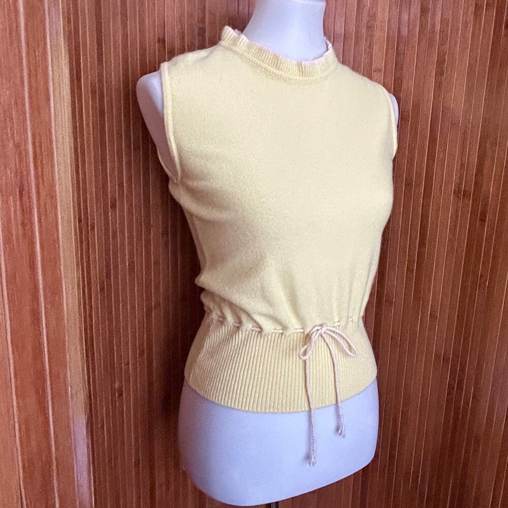 Vintage 2000s Barneys New York Cashmere Ruffle Neck Vest M